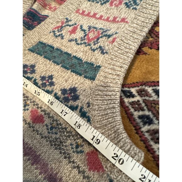 Eddie Bauer VINTAGE Fair Isle Heritage Wool Knit Vest, Large - Picture 6 of 7